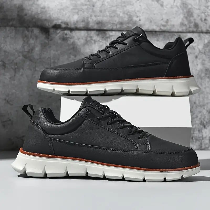 Zapatillas hombre | cuero suela acolchada — uso diario