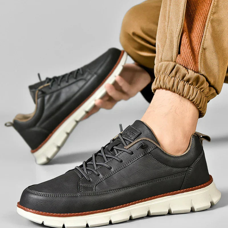 Zapatillas hombre | cuero suela acolchada — uso diario