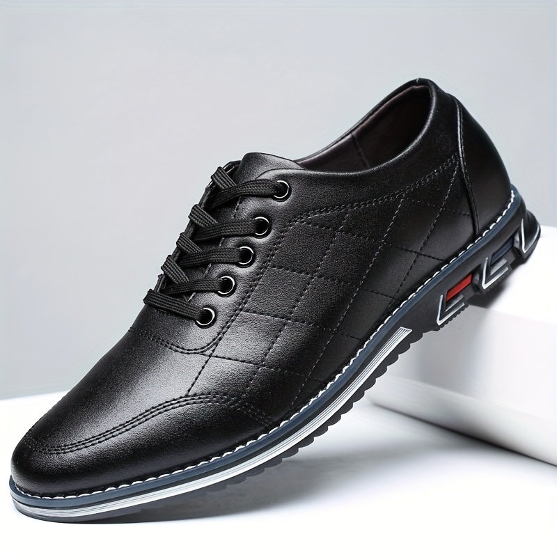 Zapatos de Vestir para Hombre de Piel Artificial con Cordones y Suela de Goma