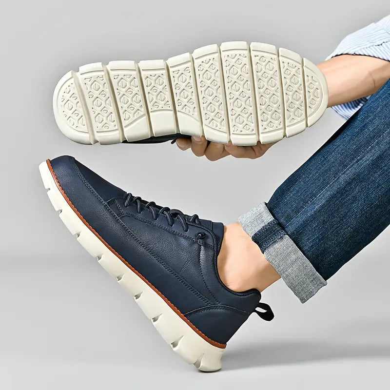 Zapatillas hombre | cuero suela acolchada — uso diario