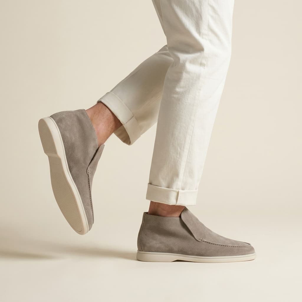 Mocasines de ante hombre — zapatos slip-on ligeros — estilo casual diario