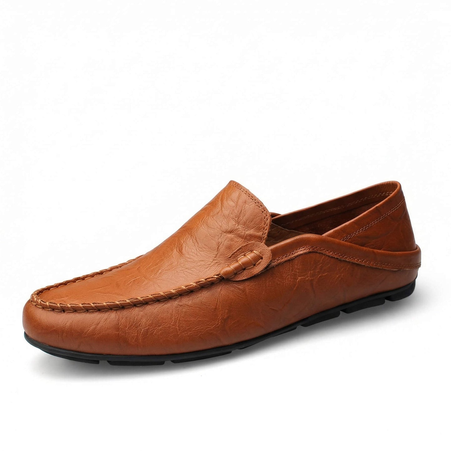 Mocasines de cuero hombre — talón plegable — calzado para viaje