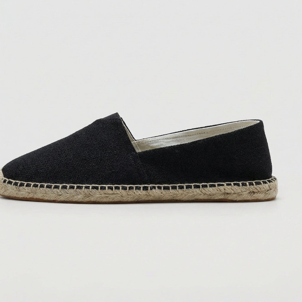 Alpargatas de lino hombre — mocasines ligeros — vacaciones playa