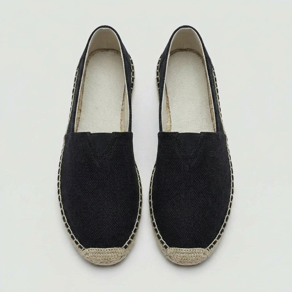 Alpargatas de lino hombre — mocasines ligeros — vacaciones playa