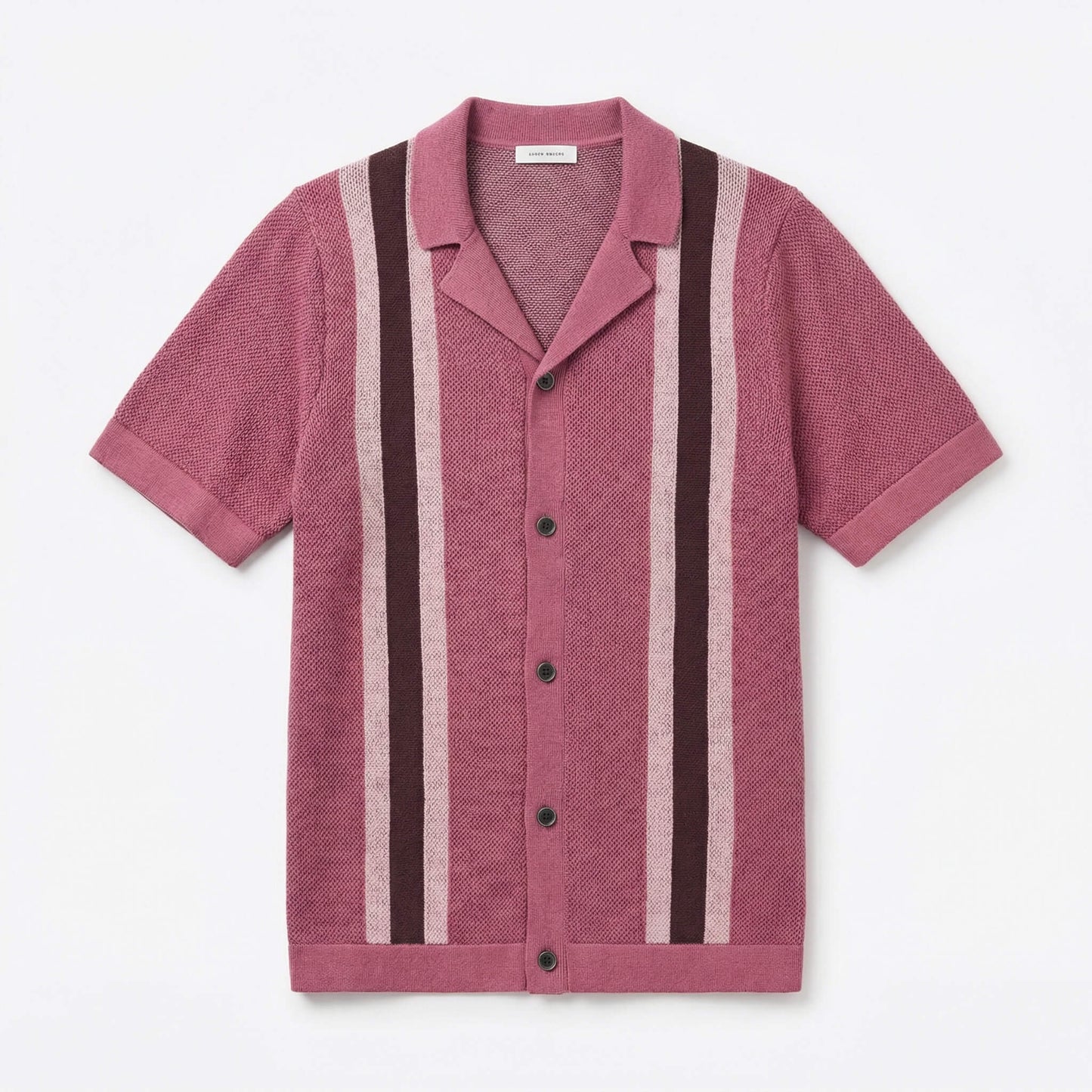 Polo de punto hombre — rayas verticales — ropa de playa y vacaciones