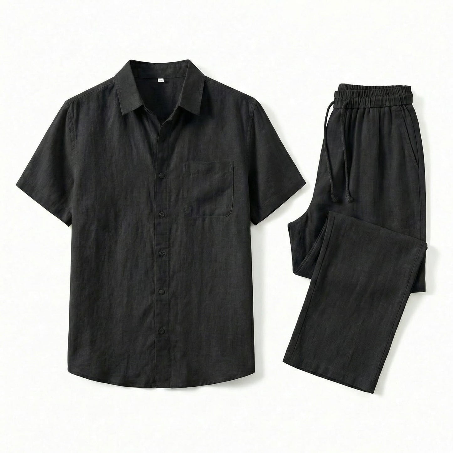 Conjunto de lino para hombre — corte relajado — vacaciones en la playa