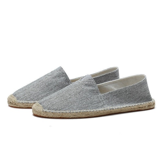 Alpargatas de lino hombre — mocasines ligeros — vacaciones playa