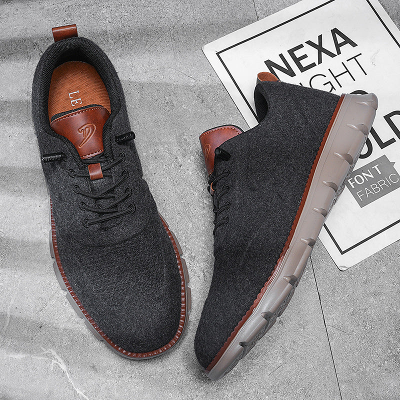 Zapatos Oxford de Cuero Sintético con Suela de Goma y Cierre de Cordones para Hombre