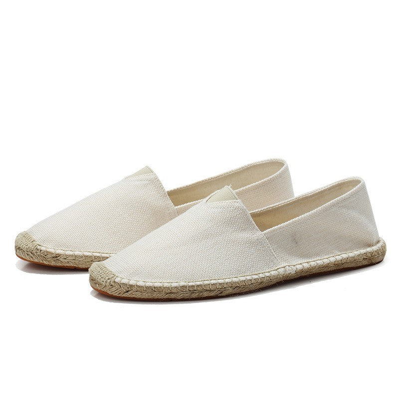 Alpargatas de lino hombre — mocasines ligeros — vacaciones playa