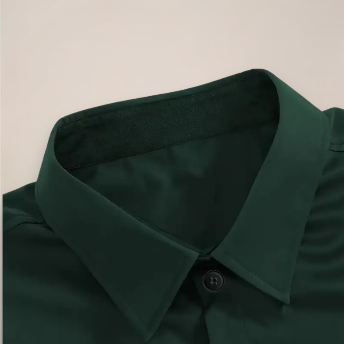 Camisa de manga larga hombre — cuello de muesca corte regular — oficina