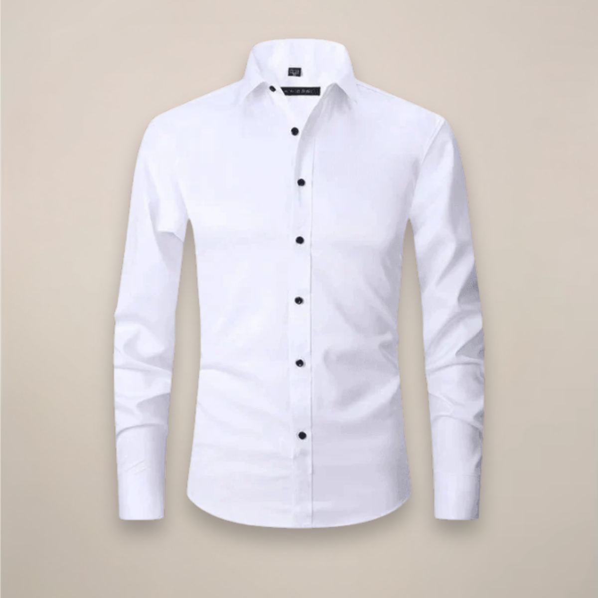 Camisa de manga larga para hombre — corte estructurado sin arrugas — formal