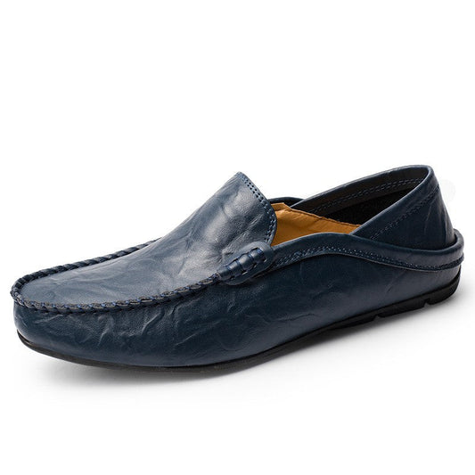 Mocasines de cuero hombre — talón plegable — calzado para viaje