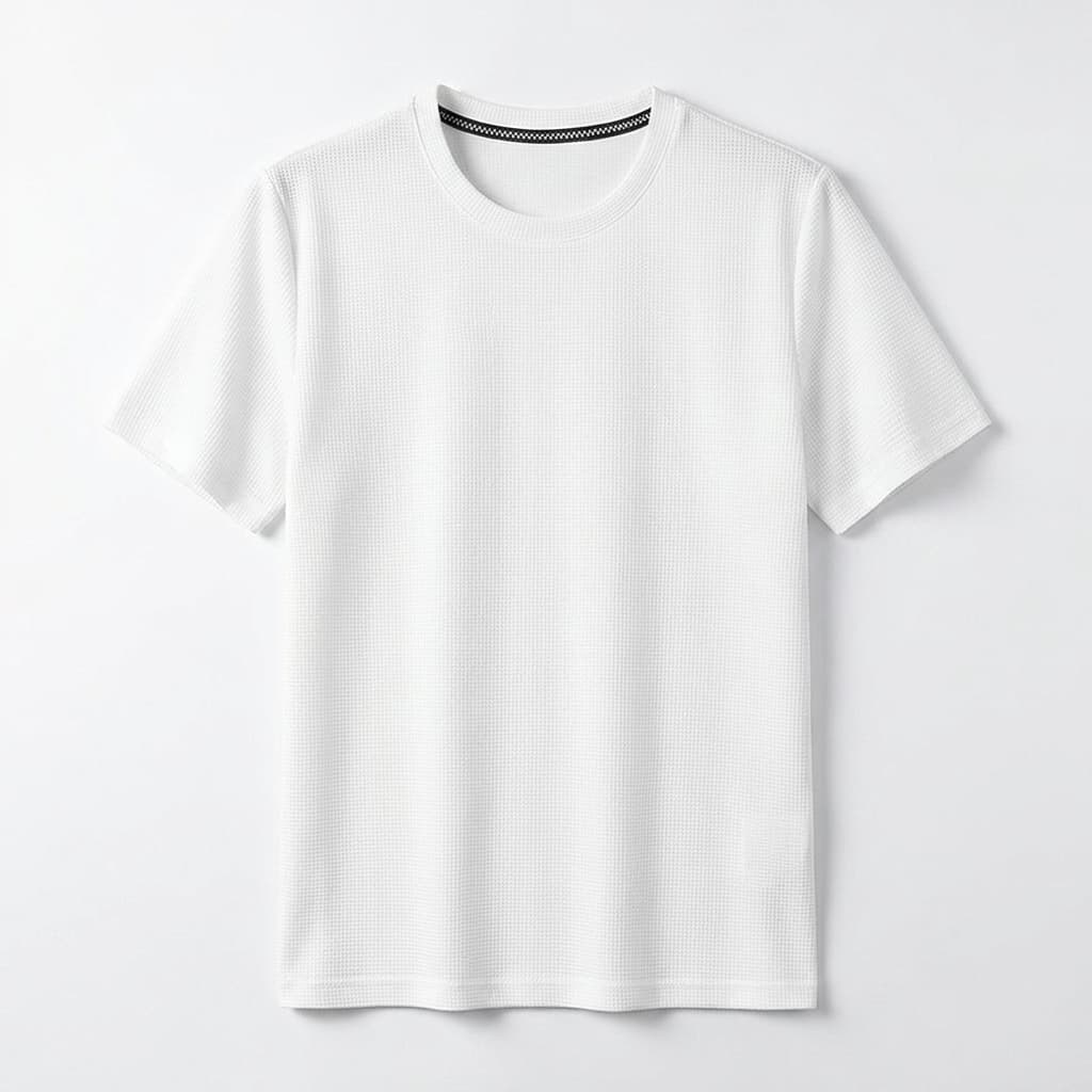 Camiseta de punto gofrado para hombre — ajuste relajado — estilo diario