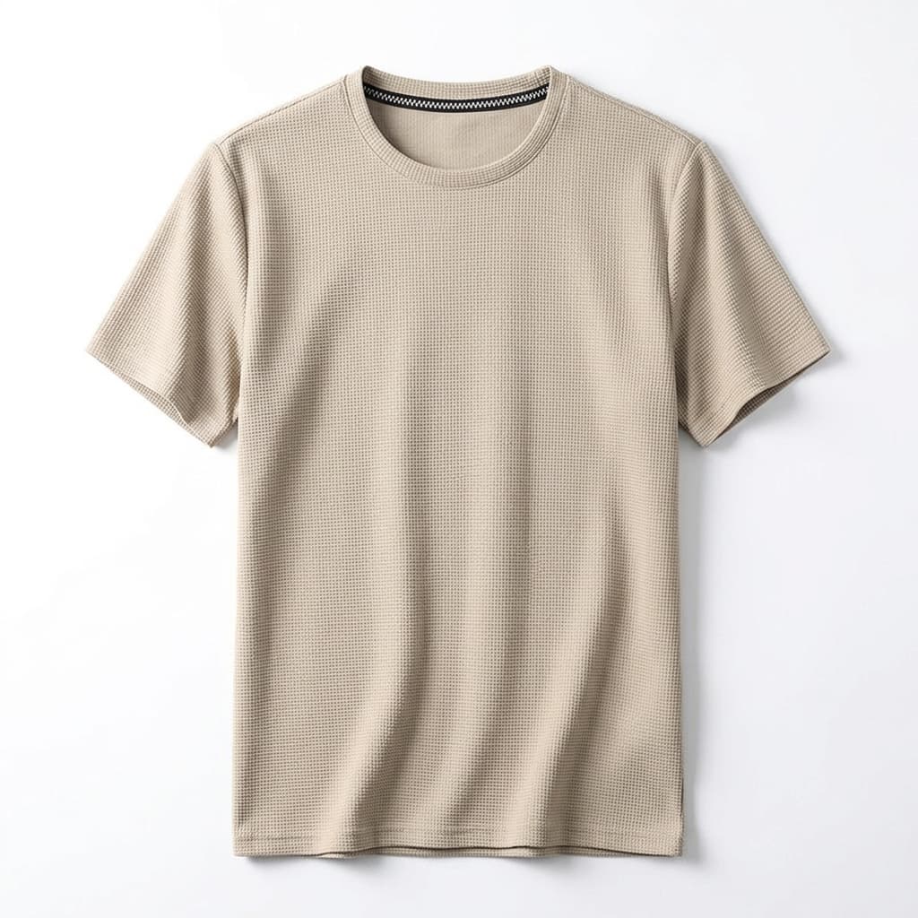 Camiseta de punto gofrado para hombre — ajuste relajado — estilo diario